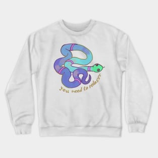Cute watercolor snake you need to relax Crewneck Sweatshirt